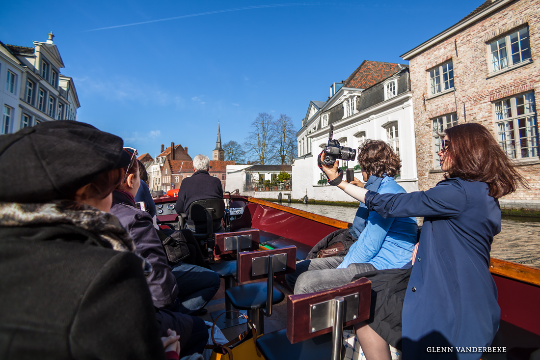 Brugge per boot, Bootje varen op de reien, boottocht Brugge, West-Vlaamse landschapsfotograaf Glenn Vanderbeke